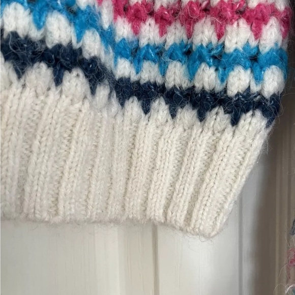 ZARA  Striped Multicolor Sweater Womens Size Small Chunky Knit Pullover Rainbow - Picture 6 of 10